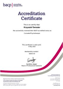 BACP Accredited Membership Certificate